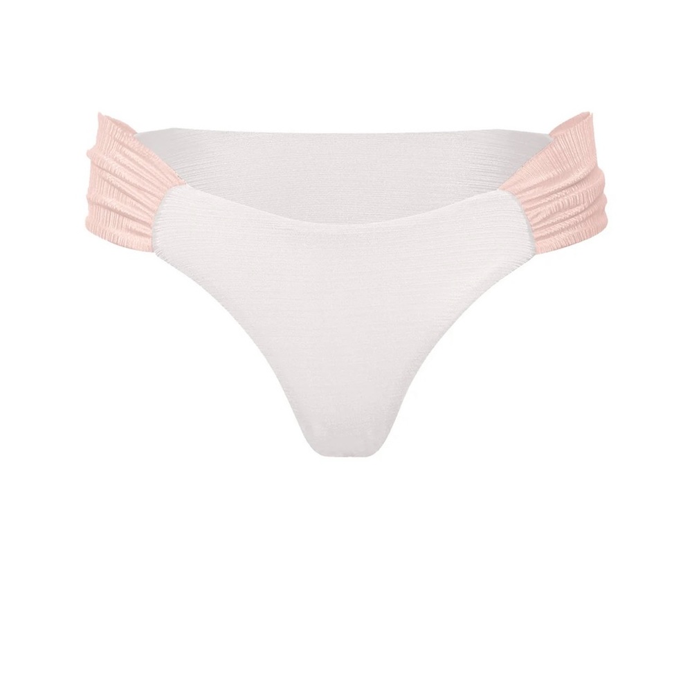 Divino Seas Nasia Pearly White and Pink Bikini Bottom size Medium NWOT